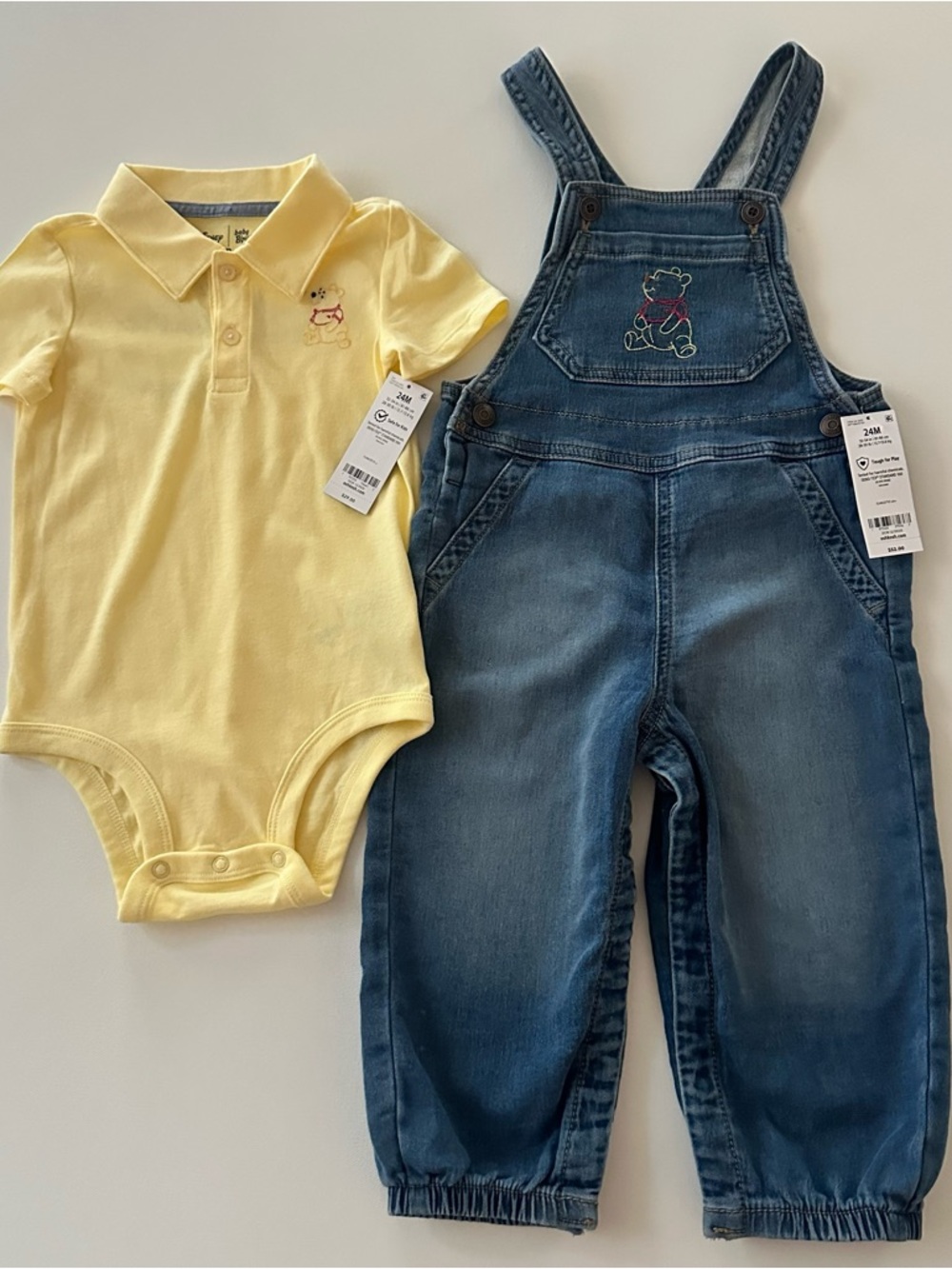 OshKosh Disney 24 Months Baby Boy The Pooh Tigger Bodysuit Overalls Set Outfit